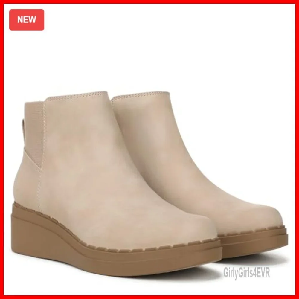 Women's Wedge Booties with Soft Cushioning, Traction Sole, 2.25 Inch Heel